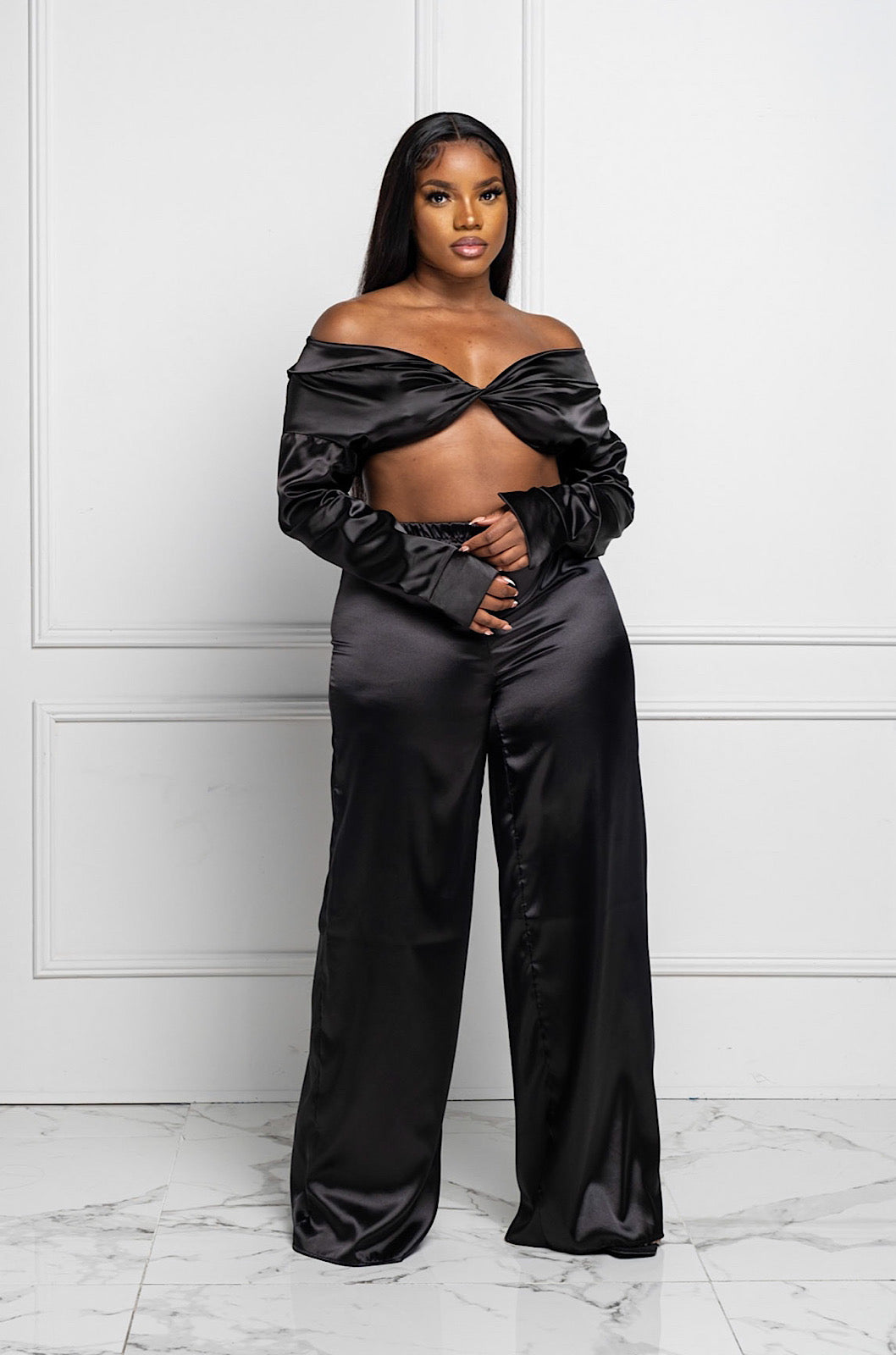 Del Sol Satin Pant Set