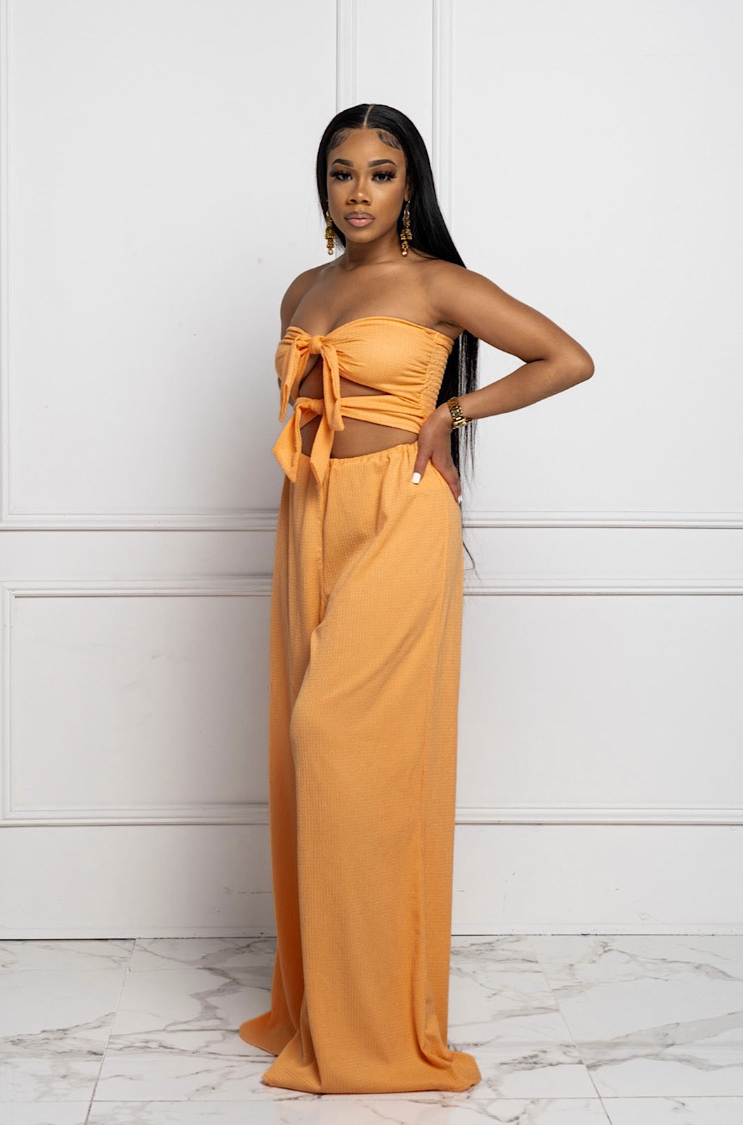 Celine Cut-Out Jumpsuit (Orange)