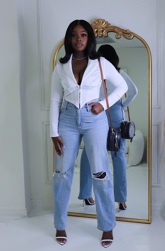 Cropped V Neck Women’s Blazer