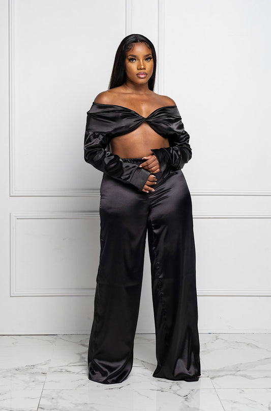 Del Sol Satin Pant Set