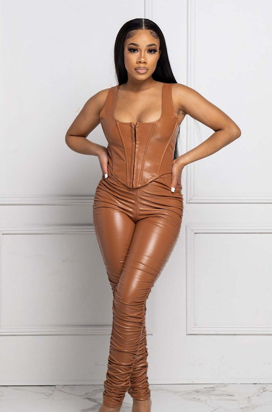 Keisha Leather Set (Brown)